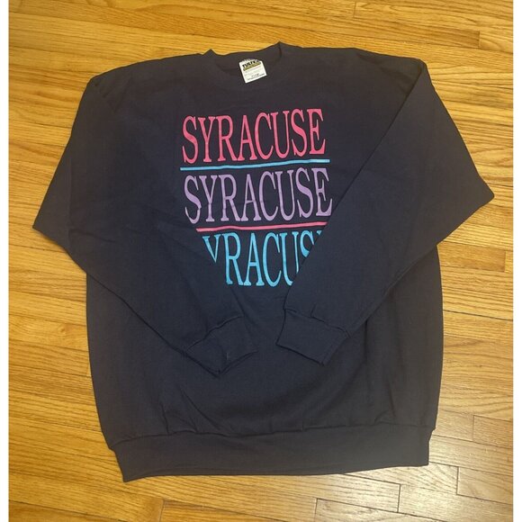 Vintage 90s XL Syracuse University New York Orangemen Crewneck Sweatshirt USA - Picture 4 of 7